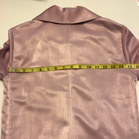 Pink satin long blazer coat - Picture 8 of 8